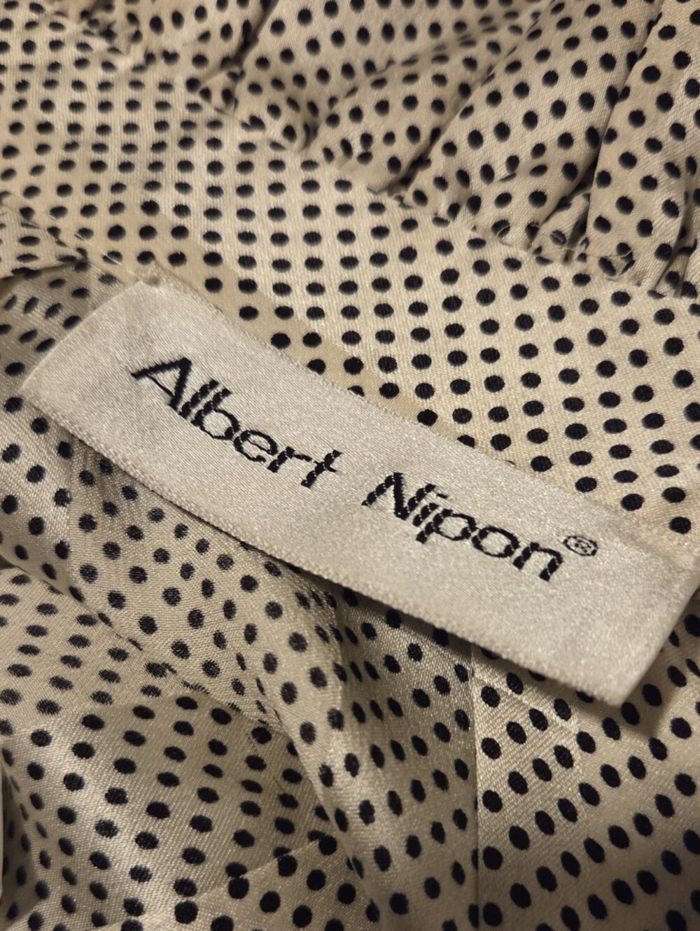 Vintage Albert Nipon Silk Polka Dot Feminine Secretary Dress Ruffle High Neck 10 - Picture 13 of 14